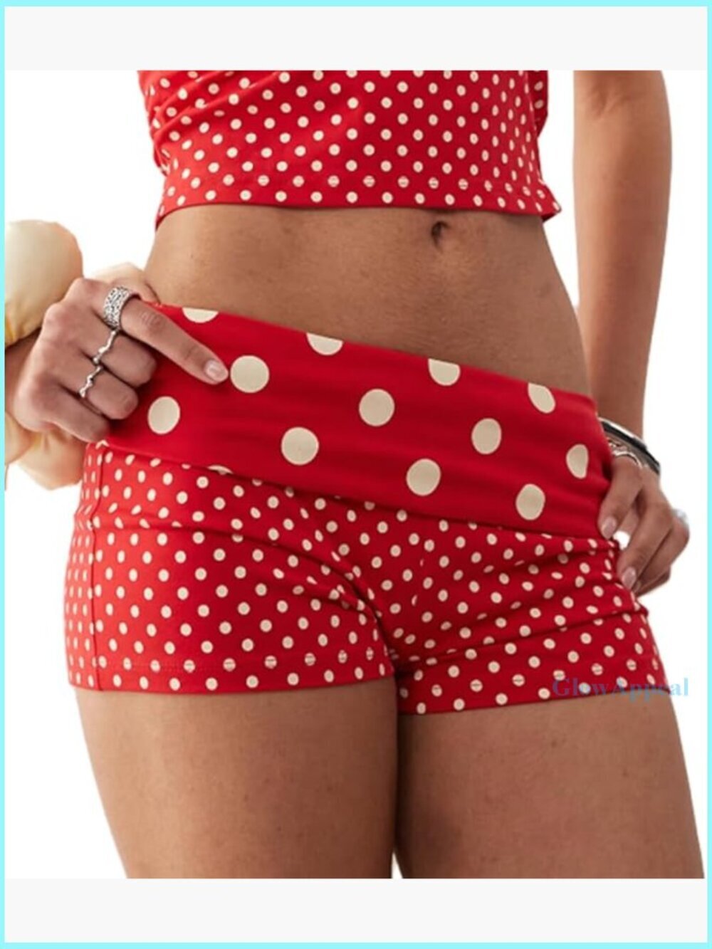 Fold Over Mini Shorts Low Rise Skinny Micro Shorts Elastic Lounge Pajama